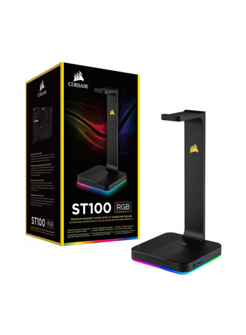 ST100 RGB Premium Headset Stand with 7.1 Surround Sound - Black