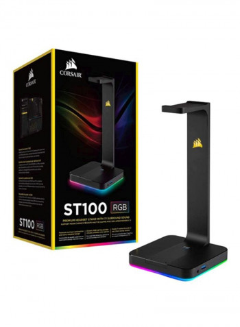ST100 RGB Premium Headset Stand with 7.1 Surround Sound - Black