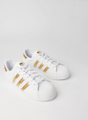 Superstar Leather Sneakers FtwWht/GoldNt/FtwWht