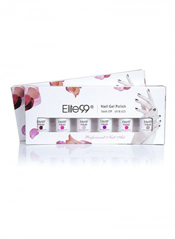 مجموعة طلاء أظافر جل يثبت بالأشعة فوق البنفسجية وإضاءة LED ويزال بالنقع مكونة من 6 قطع C015