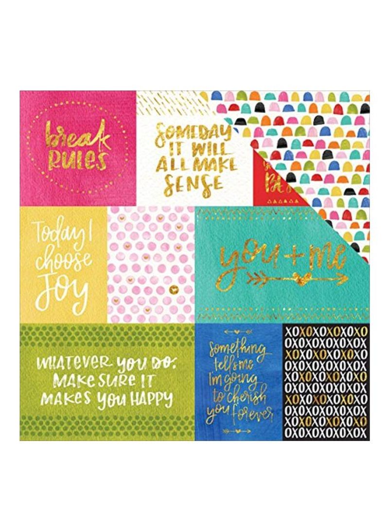 Pack of 25 Double Sided Foiled Card Stock Pink/Blue/Green