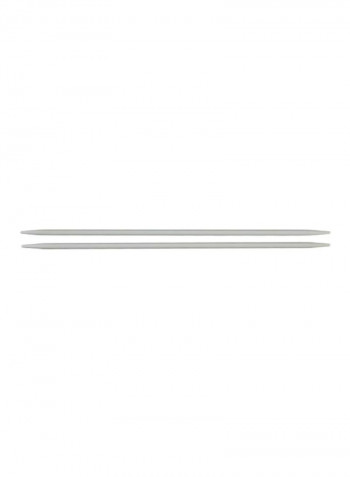 4-Piece Quicksilver Double Point Knitting Needle Set Grey 7inch