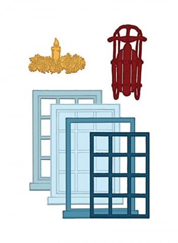5-Piece Window Frame Cut Dies Grey/Brown/Green