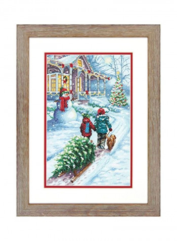 Christmas Tradition Counted Cross Stitch Kit White/Blue/Green