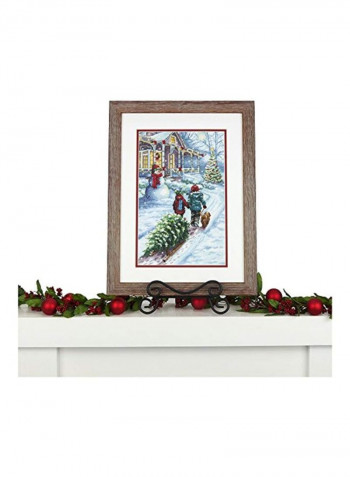 Christmas Tradition Counted Cross Stitch Kit White/Blue/Green