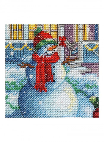 Christmas Tradition Counted Cross Stitch Kit White/Blue/Green