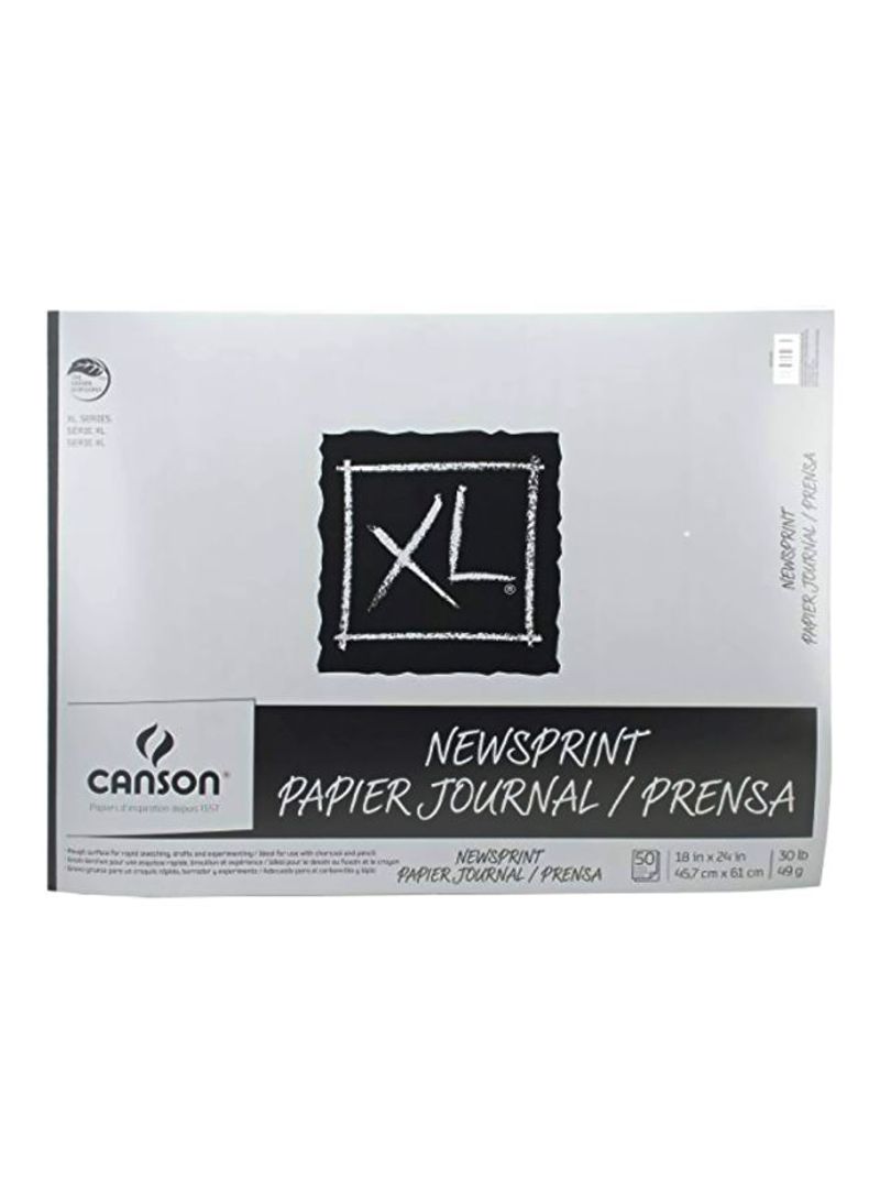 50-Sheets Biggie Junior Newsprint Paper Pad White