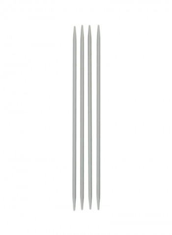 4-Piece Double Point Knitting Needle Silver 7inch