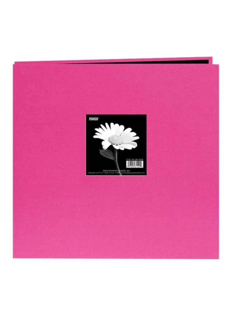 Fabric Covered Post Bound Album With Page Protectors Bright Pink 1.1x9.8x8.9inch