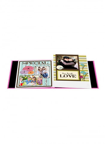 Fabric Covered Post Bound Album With Page Protectors Bright Pink 1.1x9.8x8.9inch