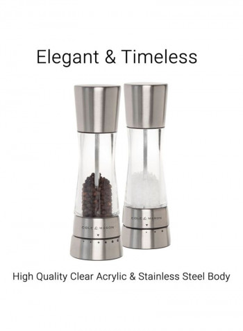 Stainless Steel Pepper Mill Silver/Clear 7.5inch