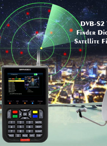 V8 LCD Digital Display Satellite Finder Tool Black 20.50 x 6 x 18cm