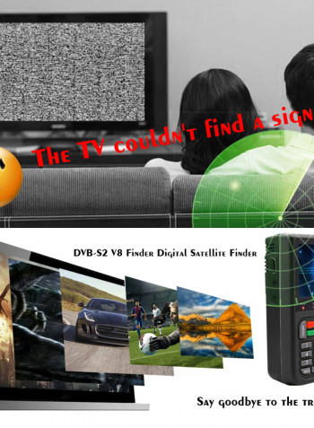 V8 LCD Digital Display Satellite Finder Tool Black 20.50 x 6 x 18cm