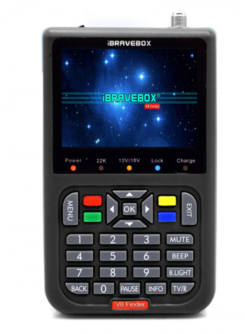 V8 LCD Digital Display Satellite Finder Tool Black 20.50 x 6 x 18cm