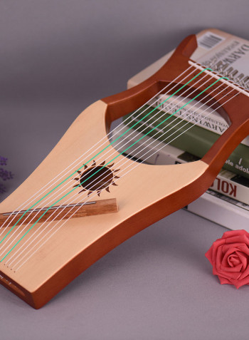 Wooden Mahogany Solid Wood Body 10 Metallic Strings
