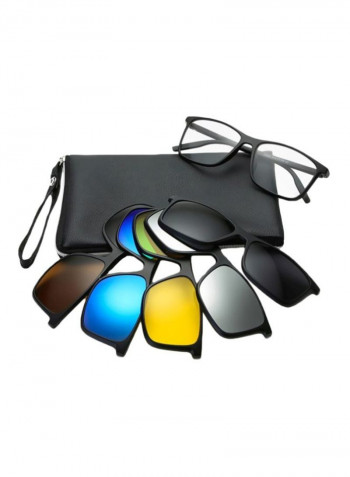 6-In-1 Rectangular Sunglasses Set 2202A - Lens Size: 56 mm