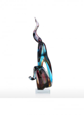 Decorative Abstract Glass Sculpture Multicolour