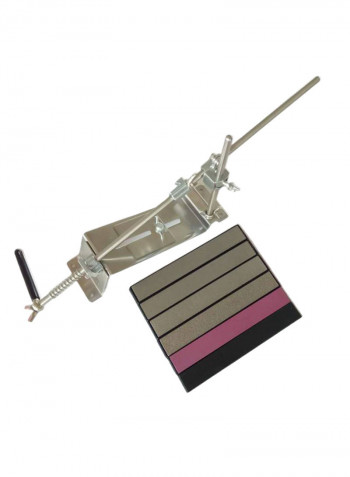 Fixed-Angle Knife Sharpener Kit Silver/Black/Pink