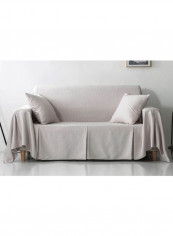 European Style Sofa Slipcover Grey 210 x 350centimeter