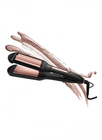 2-in-1 Straight And Waves Hair Styler Double Profile Black / Rose Gold