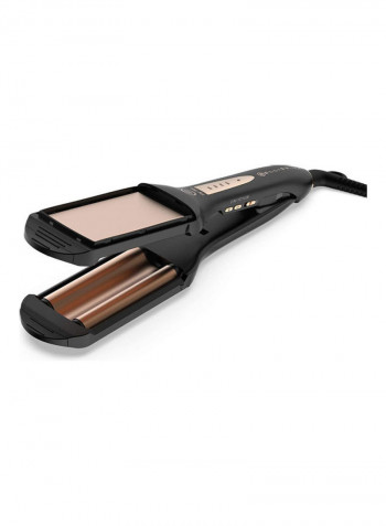 2-in-1 Straight And Waves Hair Styler Double Profile Black / Rose Gold