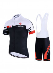 Text Print Cycling Jersey & Bib Shorts Set Multicolour