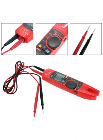 Digital Clamp Multimeter With Adjustable Backlight And Testing Probe Red/Black 20.5 x 5 x 2.5millimeter