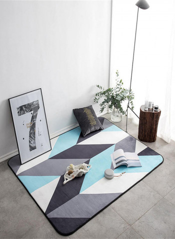 Geometric Pattern Anti-Skid Living Room Floor Mat Multicolour 95 x 95centimeter