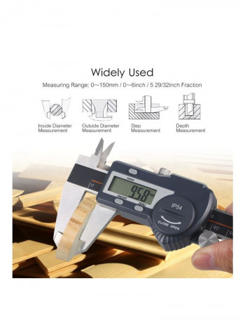 Digital Stainless Steel Caliper Black/Silver
