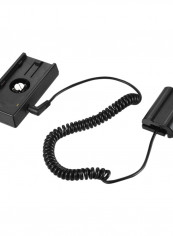 NP-F970 To EN-EL15 Dummy Battery Plate Mount Adapter Spring Cable Black