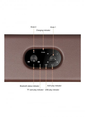 Portable Subwoofer Wooden Bluetooth 4.2 Speaker HPEDA00998401A Black