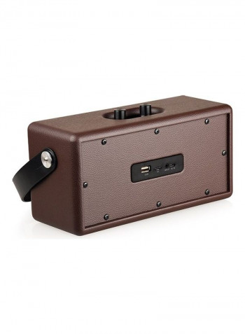 Portable Subwoofer Wooden Bluetooth 4.2 Speaker HPEDA00998401B Brown