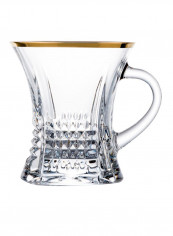 2-Piece Diamond Tea Cup Gold/Clear 92x100millimeter