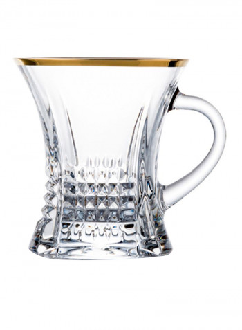 2-Piece Diamond Tea Cup Gold/Clear 92x100millimeter