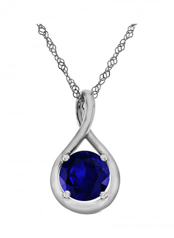 Sapphire Twist Pendant Necklace Chain