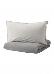 3-Piece Pillowcase With Quilt Cover Set Fabric Grey