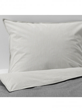 3-Piece Pillowcase With Quilt Cover Set Fabric Grey