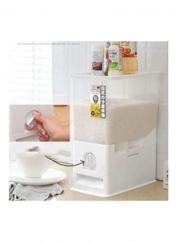 Leackproof Rice Barrel Container White/Clear 10kg