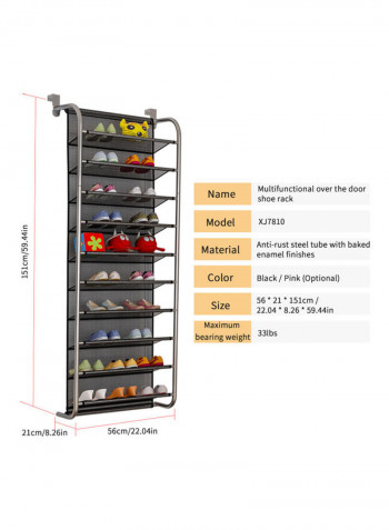 10-Tier Shoe Rack Multicolour