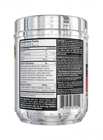 Aminos Plus Energy BCAA Powder - Fruit Punch