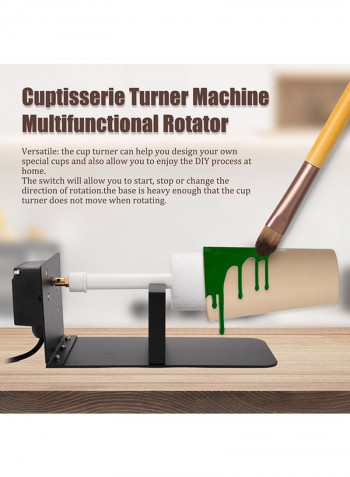Multifunctional Cuptisserie Turner Machine Rotator With Rotisserie Motor Black/White