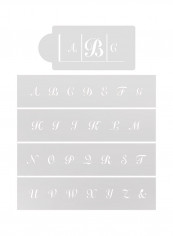 2-Piece Script Monogram Design Cake Stencils White 0.1 x 5 x 16inch