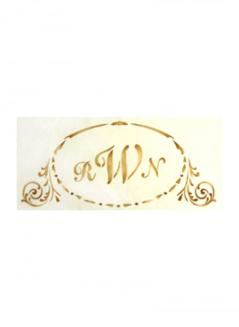 2-Piece Script Monogram Design Cake Stencils White 0.1 x 5 x 16inch