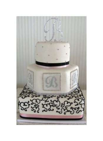 2-Piece Script Monogram Design Cake Stencils White 0.1 x 5 x 16inch