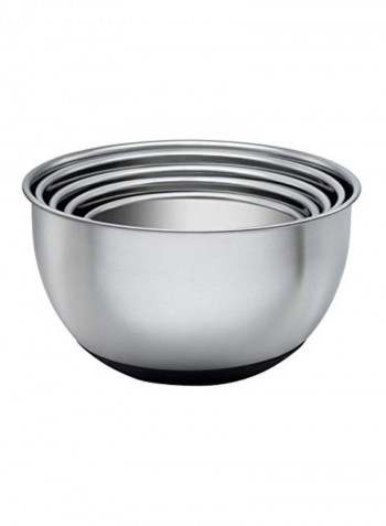 13-Piece Stainless Steel Mixing Bowl Set Silver/Black