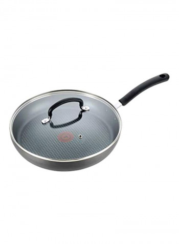 Nonstick Fry Pan With Lid Black/Clear 10inch
