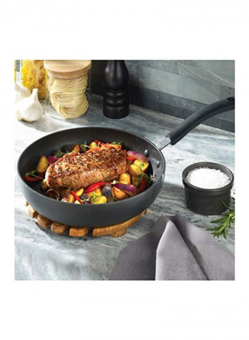 Nonstick Fry Pan With Lid Black/Clear 10inch