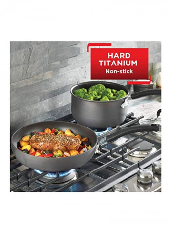 Nonstick Fry Pan With Lid Black/Clear 10inch