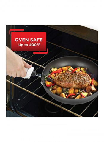 Nonstick Fry Pan With Lid Black/Clear 10inch
