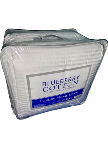 3-Piece King Size Comfort Duvet Insert Stripe with Pillow Cotton White 240 x 260cm